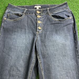 Ophelia Roe Button Fly Jeans Womens Size‎ 18 Skinny Leg Blue Stretch